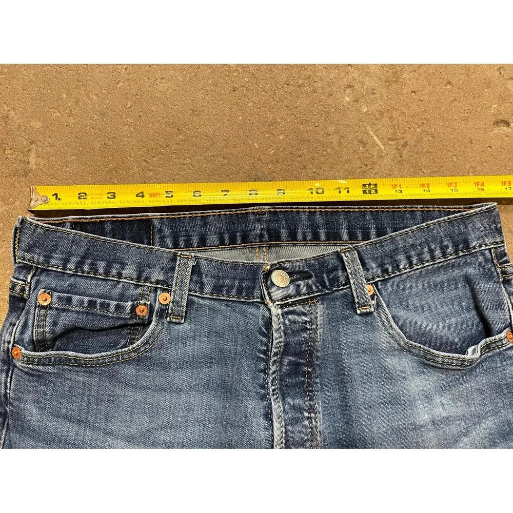 Levi's 501 Original Jeans Mens 34x32 Blue Denim Cotton Stretch Mid Rise Straight